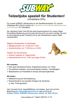Teilzeitjobs speziell für Studenten!