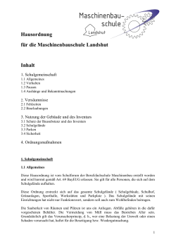 Hausordnung der Maschinenbauschule Landshut