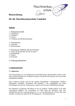 Hausordnung der Maschinenbauschule Landshut