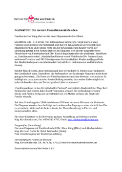 Festakt f&uuml;r die neuen Familienassistenten