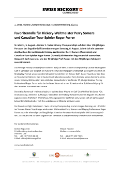 Favoritenrolle für Hickory‐Weltmeister Perry Somers und Canadian