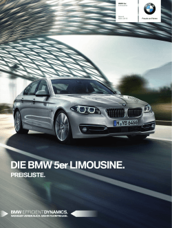 Preisliste BMW 5er Limousine, gültig ab März 2016. PDF, DE, 4,67 MB