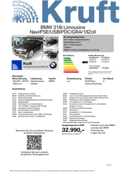 BMW 318i Limousine Navi/FSE/USB/PDC/GRA/18Zoll