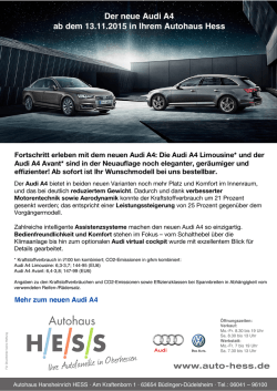 Fortschritt erleben mit dem neuen Audi A4: Die Audi A4 Limousine