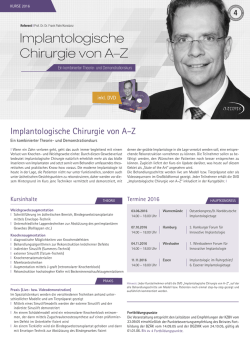 Implantologische Chirurgie von A&ndash;Z