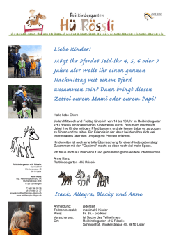 Liebe Kinder! Mögt ihr Pferde? Seid ihr 4, 5, 6