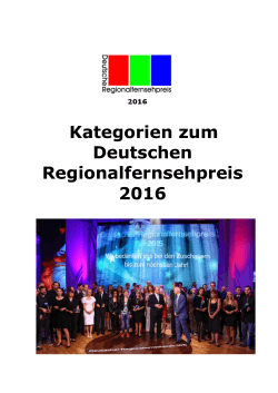 Kategorien zum Deutschen Regionalfernsehpreis 2016
