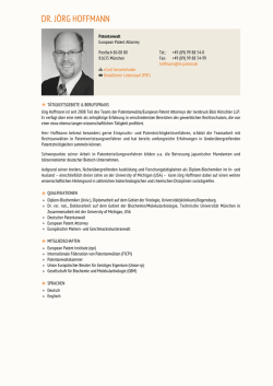 dr. j&ouml;rg hoffmann - Isenbruck B&ouml;sl H&ouml;rschler LLP