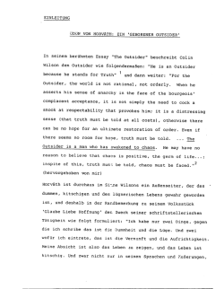 In seinem beriihmten Essay "The Outsider"