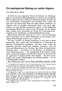 Ein toplogischer Beitrag zur reellen Algebra