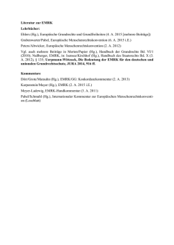 Literatur zur EMRK Lehrb&uuml;cher: Ehlers (Hg.), Europ&auml;ische