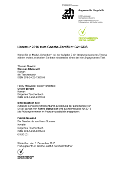 Literatur 2016 zum Goethe-Zertifikat C2: GDS