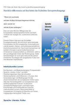 Interkulturelles Lernen Sprache. Literatur. Kultur.