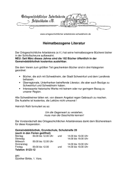 Heimatbezogene Literatur - ortsgeschichtlicher