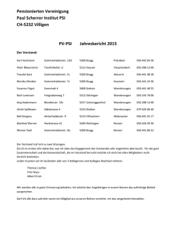 Jahresbericht - PSI Pensionierten