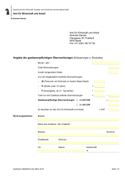 Gasttaxen-Meldeformular  - AWA - Kanton Basel