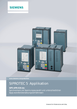 SIPROTEC 5 Applikation