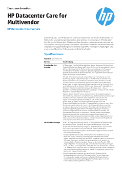 HP Datacenter Care for Multivendor – Datenblatt