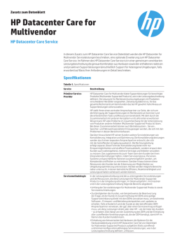 HP Datacenter Care for Multivendor &ndash; Datenblatt
