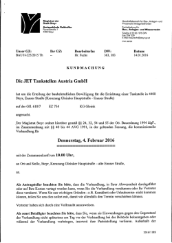 Magistrat der Geschäftsbereich für Bau-, Anlagen