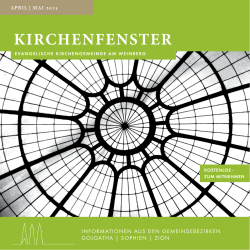 Kirchenfenster April/Mai 2015 - Ev. Kirchengemeinde am Weinberg