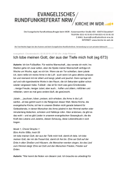 Ich lobe meinen Gott, der aus der Tiefe mich holt