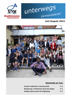 Juli-August 2015 - Stadtmission Kaiserslautern