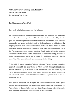 Dr. Wolfgang-Axel Dryden - VV Bericht vom 02.03.2016