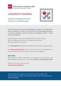 Dowload Info-Flyer LEADERSHIP TRAINING