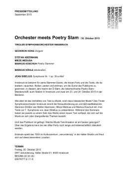 Orchester meets Poetry Slam I 30. Oktober 2015