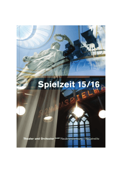 Spielzeit 15/16 - Theater und Orchester