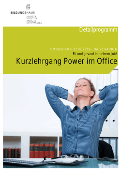 Detailprogramm Lehrgang Power im Office 2016