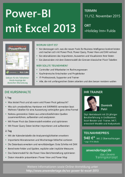 Power-BI mit Excel 2013 TERMIN