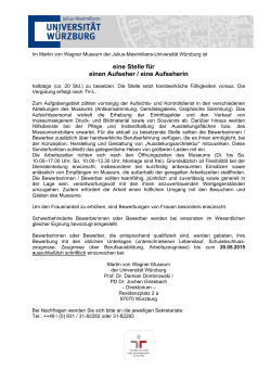 eine Stelle f&uuml;r einen Aufseher / eine Aufseherin