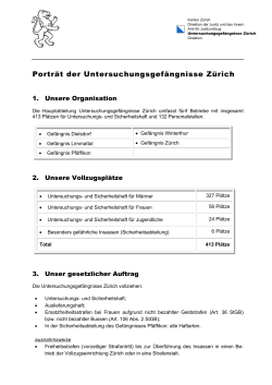 Portr&auml;t der Untersuchungsgef&auml;ngnisse Z&uuml;rich