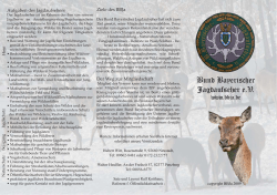 Info-Flyer des BBJA - Bund Bayerischer Jagdaufseher