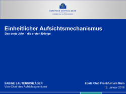 Einheitlicher Aufsichtsmechanismus. Das erste Jahr