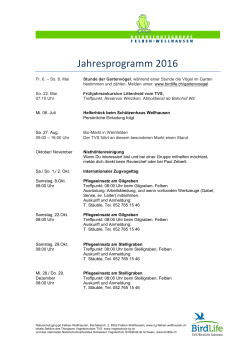 Jahresprogramm 2016 - Thurgauer Vogelschutz