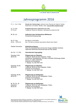Jahresprogramm 2016 - Thurgauer Vogelschutz