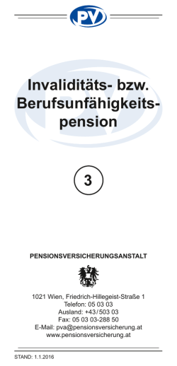Invalidit&auml;ts- bzw. Berufsunf&auml;higkeitspension