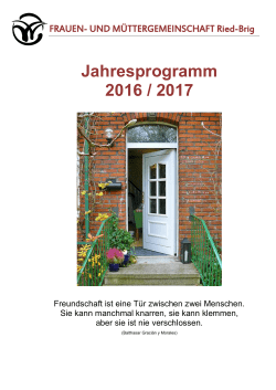 Jahresprogramm 2016/2017 - Pfarrei Ried-Brig