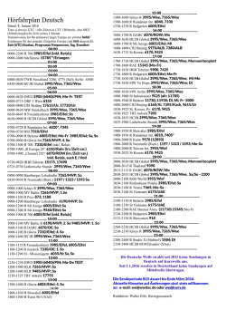 H&ouml;rfahrplan Deutsch - Der Kurzwellen Radioh&ouml;rer
