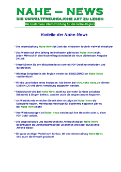 VORTEILE NaheNews - Nahe-News - Die Internetzeitung für die
