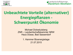 Unbeachtete Vorteile (alternativer) Energiepflanzen