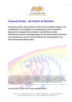 Corporate Books – die Vorteile im Überblick