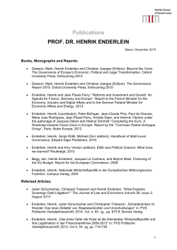 Publications PROF. DR. HENRIK ENDERLEIN