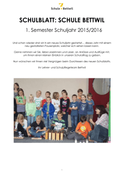SCHULBLATT: SCHULE BETTWIL