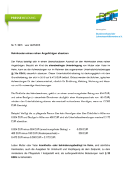 Heimkosten eines nahen Angeh&ouml;rigen absetzen