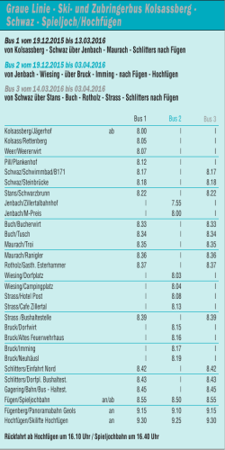 Graue Linie - Ski- und Zubringerbus Kolsassberg - Schwaz
