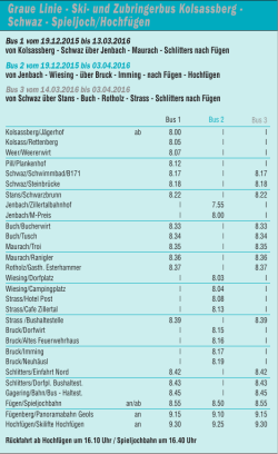 Graue Linie - Ski- und Zubringerbus Kolsassberg - Schwaz